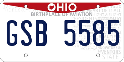 OH license plate GSB5585