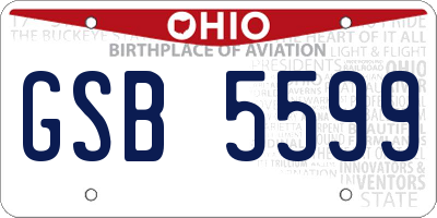 OH license plate GSB5599