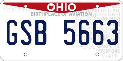 OH license plate GSB5663