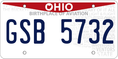 OH license plate GSB5732
