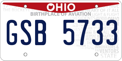 OH license plate GSB5733