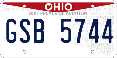OH license plate GSB5744