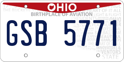 OH license plate GSB5771