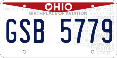 OH license plate GSB5779