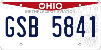 OH license plate GSB5841