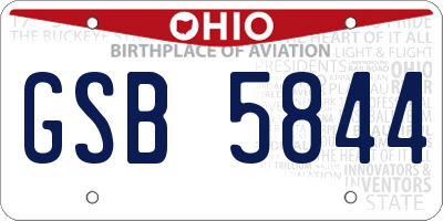 OH license plate GSB5844
