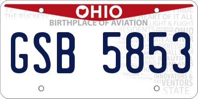OH license plate GSB5853