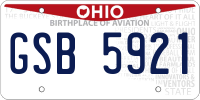 OH license plate GSB5921