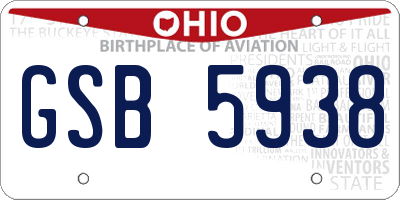 OH license plate GSB5938