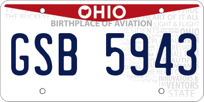 OH license plate GSB5943