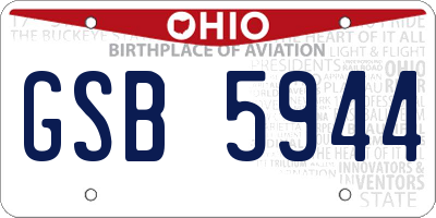 OH license plate GSB5944