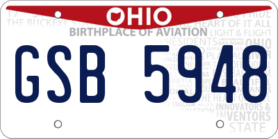 OH license plate GSB5948