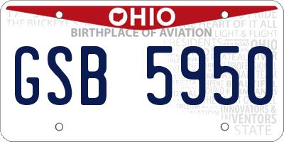 OH license plate GSB5950