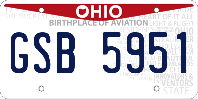 OH license plate GSB5951