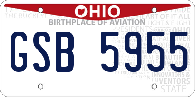 OH license plate GSB5955