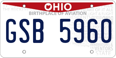 OH license plate GSB5960