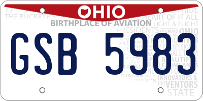 OH license plate GSB5983