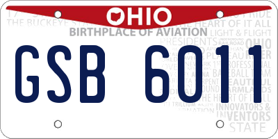 OH license plate GSB6011