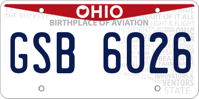 OH license plate GSB6026