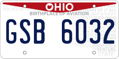 OH license plate GSB6032