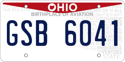 OH license plate GSB6041