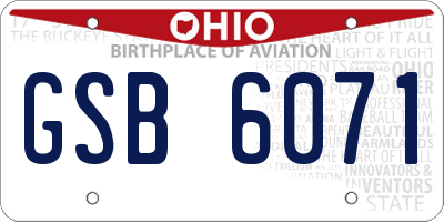 OH license plate GSB6071