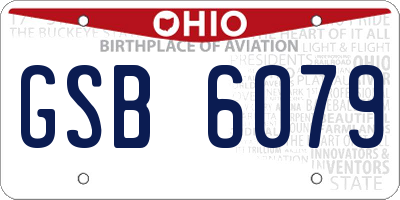 OH license plate GSB6079