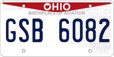 OH license plate GSB6082