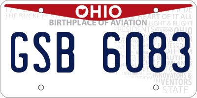 OH license plate GSB6083