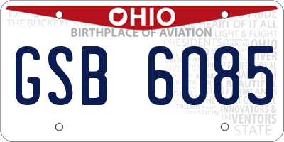 OH license plate GSB6085