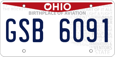 OH license plate GSB6091