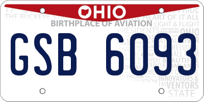 OH license plate GSB6093