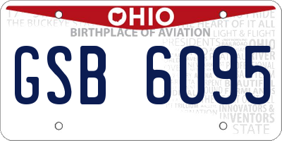 OH license plate GSB6095