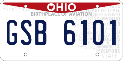 OH license plate GSB6101