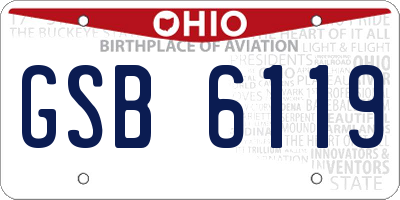 OH license plate GSB6119