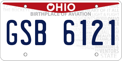 OH license plate GSB6121