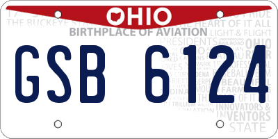 OH license plate GSB6124