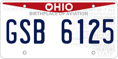 OH license plate GSB6125