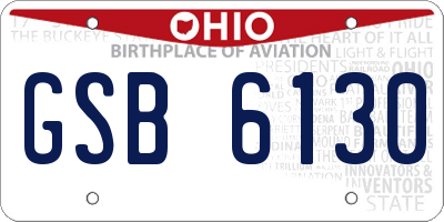 OH license plate GSB6130