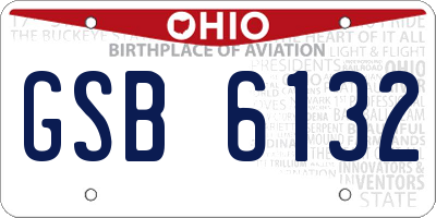 OH license plate GSB6132