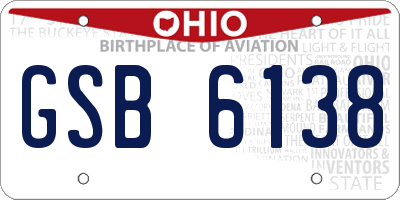 OH license plate GSB6138