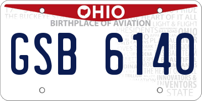 OH license plate GSB6140