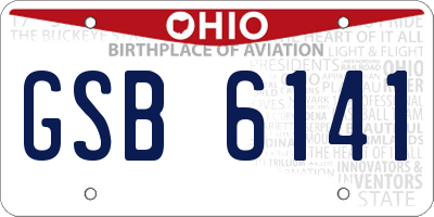 OH license plate GSB6141