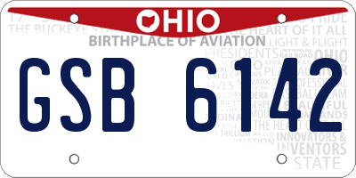 OH license plate GSB6142