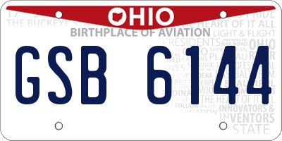 OH license plate GSB6144