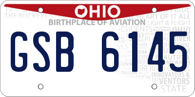 OH license plate GSB6145