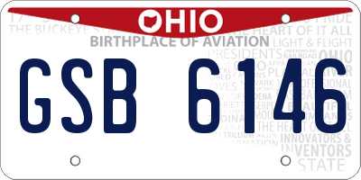 OH license plate GSB6146