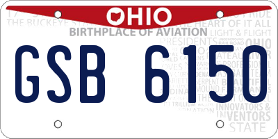 OH license plate GSB6150