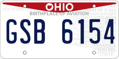 OH license plate GSB6154