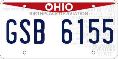 OH license plate GSB6155